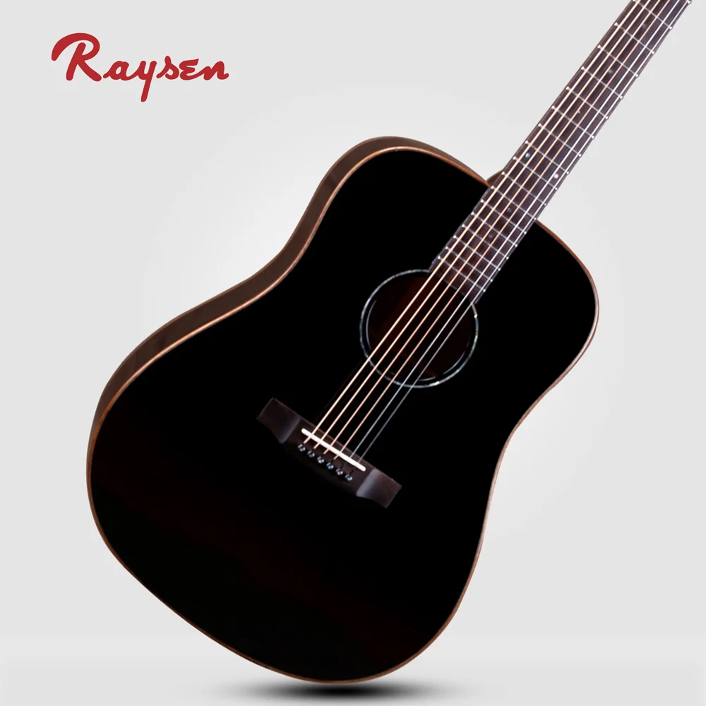 Handmade Chinese Acoustic Guitar Black Acoustic guitar Wholesale factory price Custom Brands Color