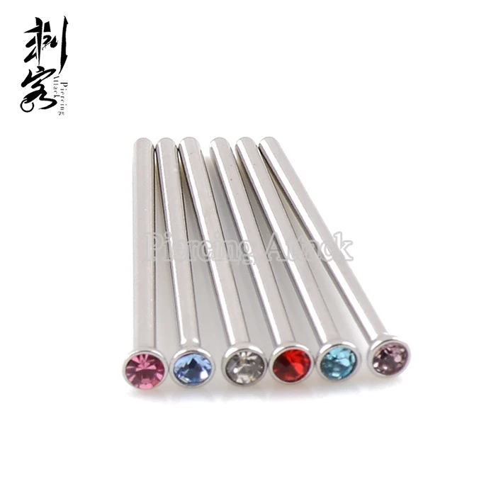 Stainless Steel Gem Fishtail Nose Pin U Bend Nose Pin