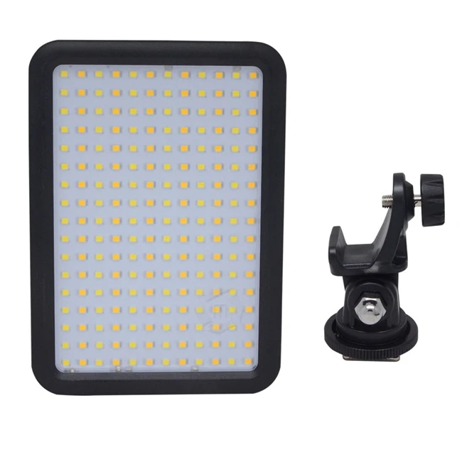 TTV-204 LED on-Camera Video Light Panel Bi-color 3200K~5500K Dimmable for Canon Nikon Pentax DSLR Camera for Studio Photography