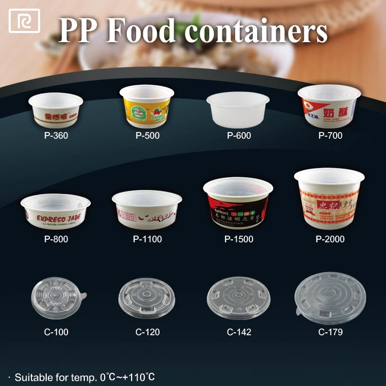 KL05 P-700-P 24oz High Quality Reusable PET Soup Bowl Lid Custom Printed Disposable Plastic Take Away Microwave Fashion Custom