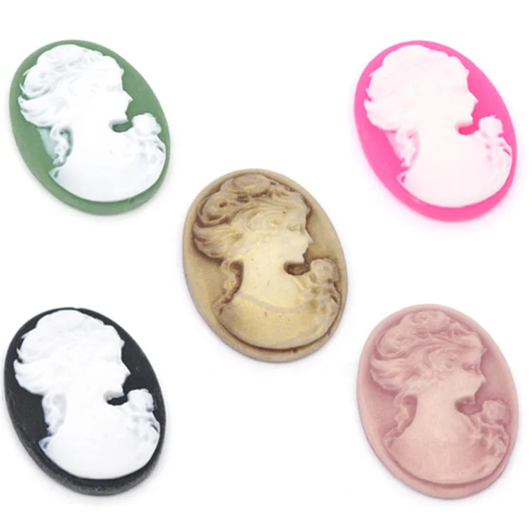 Wholesale Flatback Resin Cabochon Oval Cameo for Jewelry Making