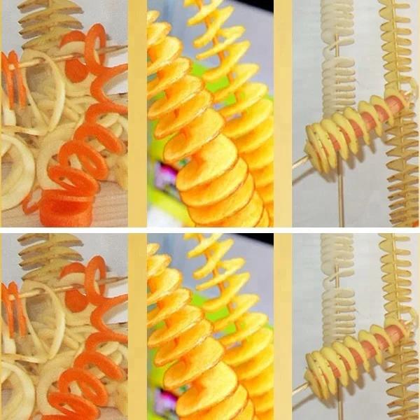 Stainless Steel Potato Carrot Crisp Cutting Machine  Potato Curly Fry Cutter