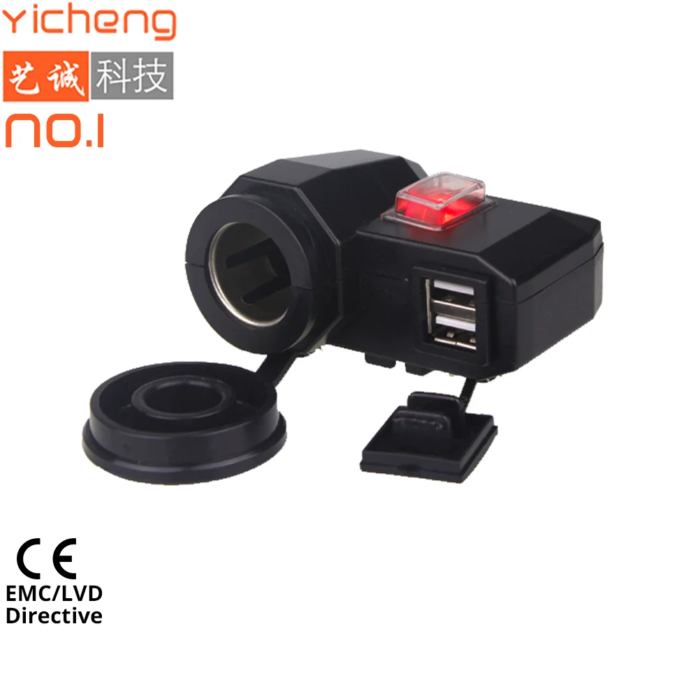 12V прикуриватель разъем питания 3.1A двойной USB порт гнездо адаптера велосипед чехол для мобильного телефона для крепления на руль мотоцикла USB зарядное устройство