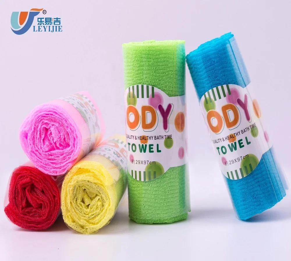 Full Stocked High Quality Shower Towel Body Scrub Cloth Exfoliating 100% Nylon Bath Scrub Towels