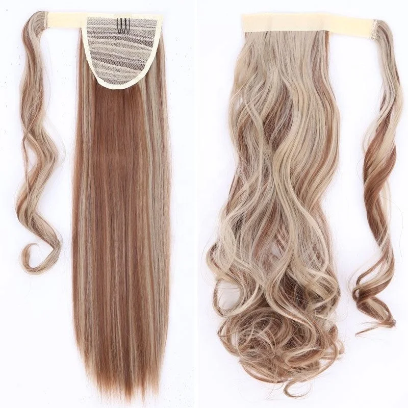 Snoilite High quality 26' synthetic wrap hair extension grey Ponytail hair