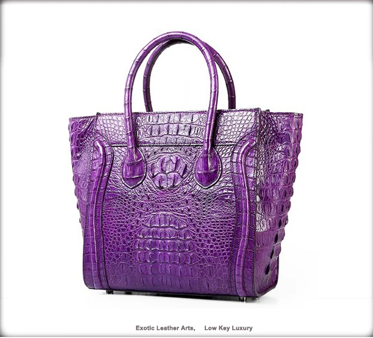 Luxury designer lady handbag genuine crocodile skin leather women tote bag handbag