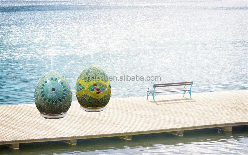 
China factory 250ml mosaic multicoloured new ideas manual glass essential oil aroma diffuser festival gifts LED light egg shape 