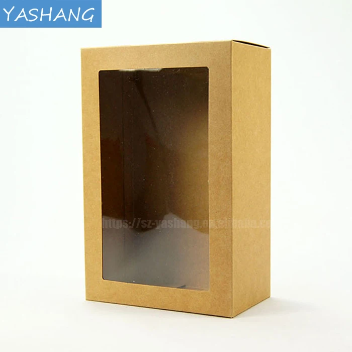 Printing kraft paper box for dress with window custom toy packaging