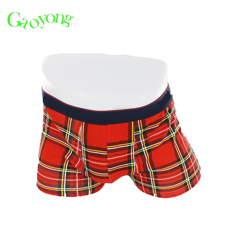 Custom men cotton spandex underwear with printed design