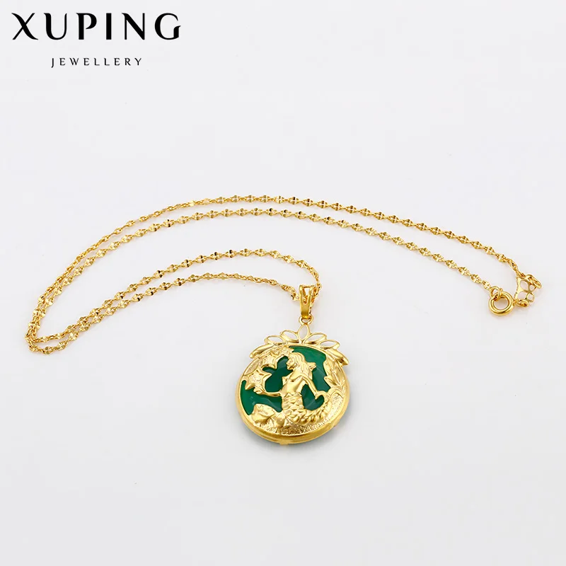 N6606006 xuping stone jewelry Mermaid princess design jade pendant necklace jewelries