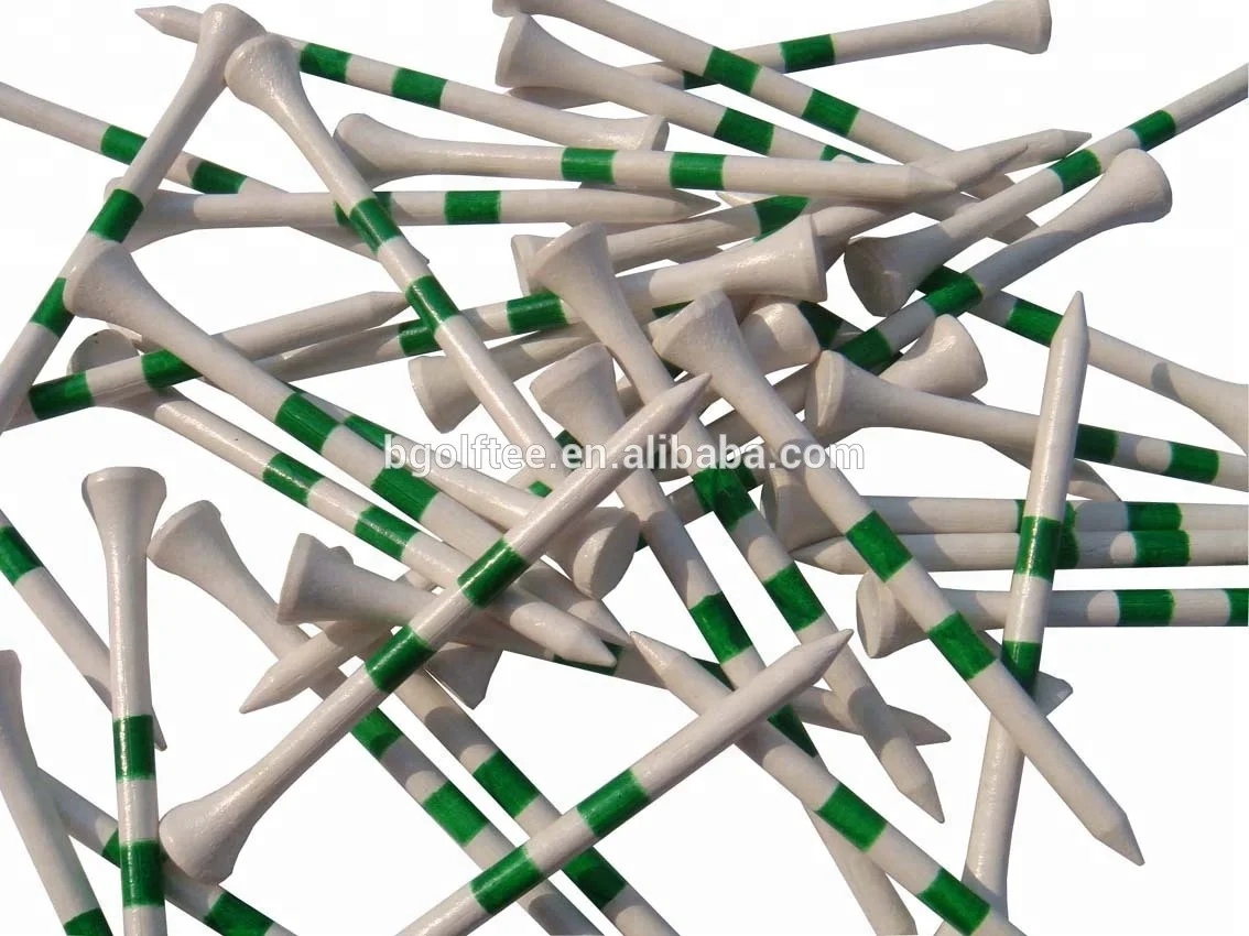variety wide striped wooden golf tees