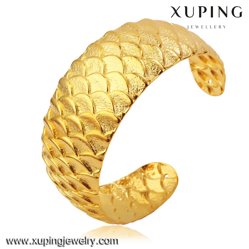 XL5027 xuping jewelry imitation jewellery, gold plated cuff bangle, Dragon scale bridal gold bangle