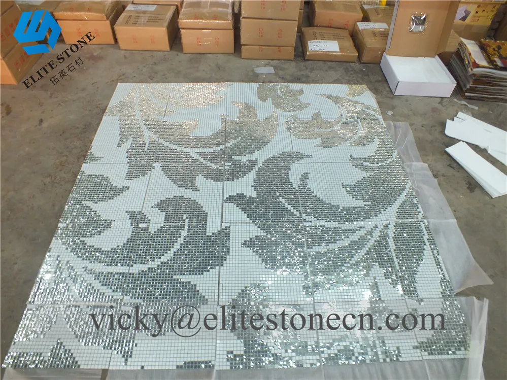 Home Decor Wallpaper Murals Beautiful Flower Glass Mosaic Art