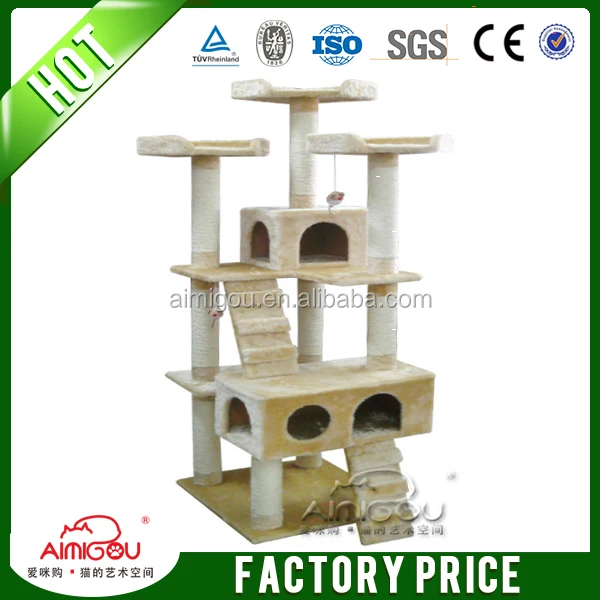 15 YEARS FACTORY best sale sisal cattree / plush cat condo