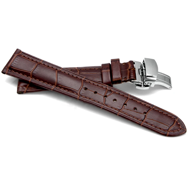 moq low genuine leather western watch band strap with buckle