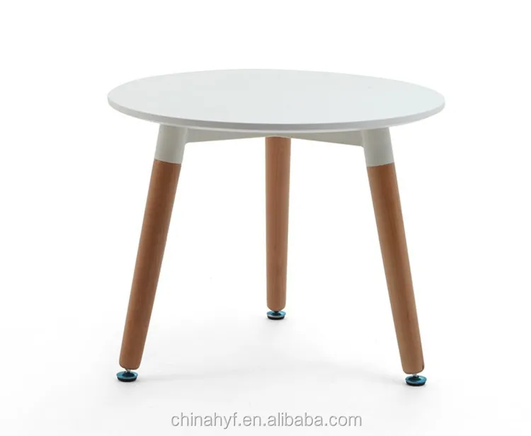 Strong styled MDF round table with beech wood legs TB-01