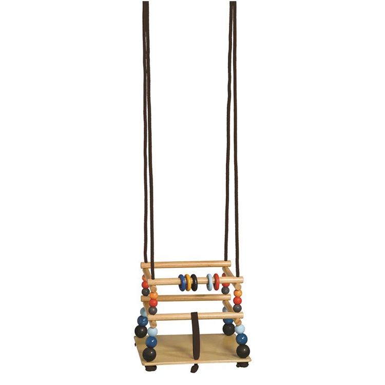 Outdoor wooden baby kids playground toy swing seat