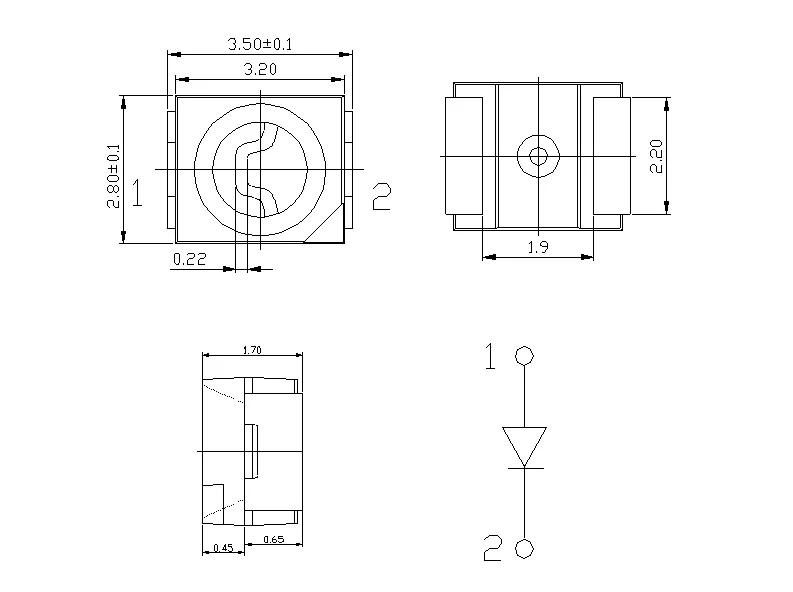 High CRI 80 Ra smd 3528 led chip 0.06w Cool white 8000-10000K for 3528 smd led strip