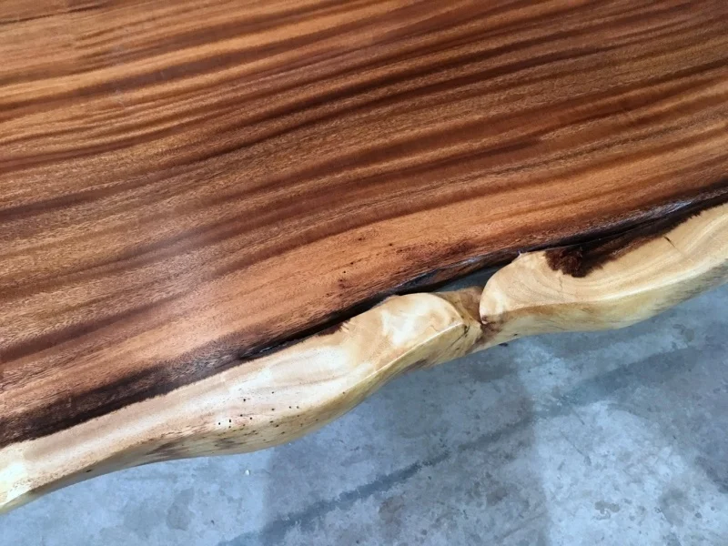 16ft long walnut parota wood slab large size 12 seater live edge dining table
