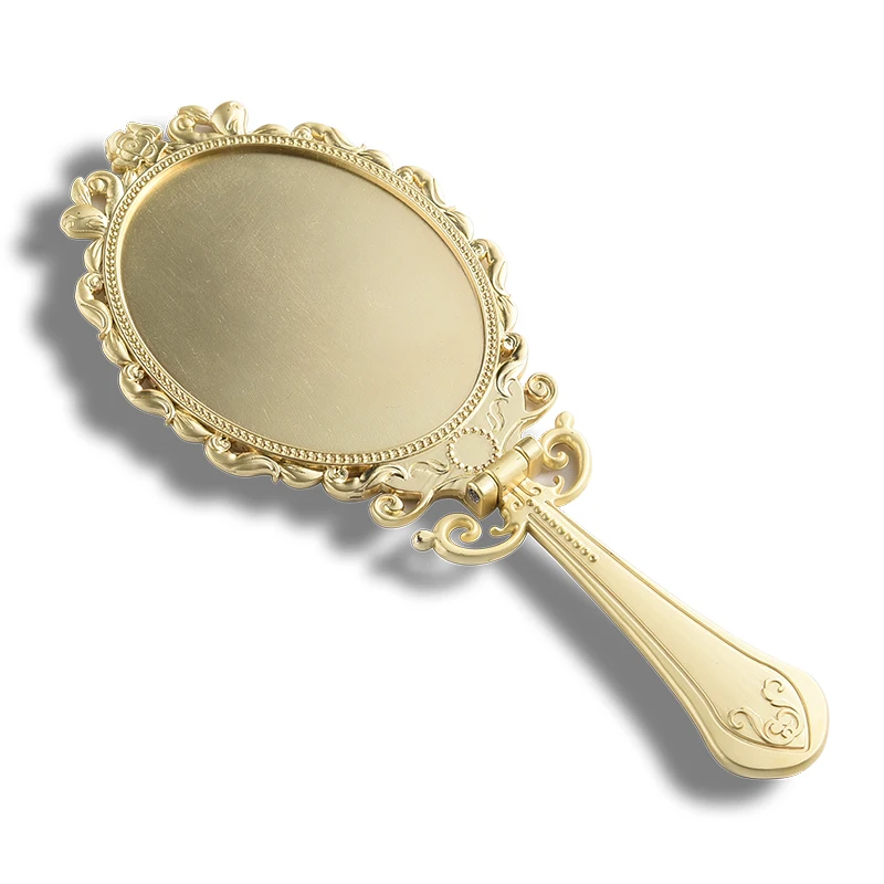 Chinese Vintage Vanity Foldable Custom Hand Held Luxury Mirror With Silver & Gold Color Plating