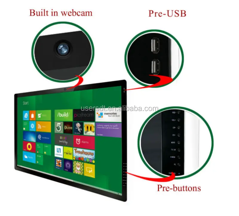 55 inch screen monitor smart whiteboard with 1080P led panel and webcam