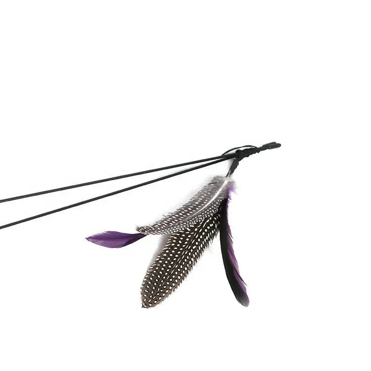 Заводская распродажа, Высококачественная красочная палочка для кошек с настоящими перьями