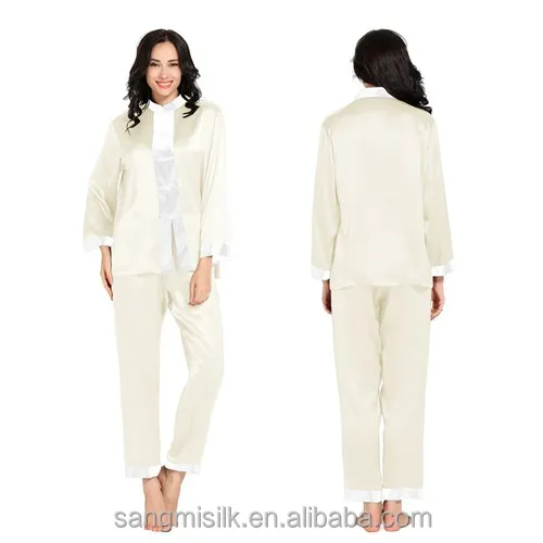 exotic knot silk pajama set for women professional silk garments manufacturer in China 100% mulberry silk