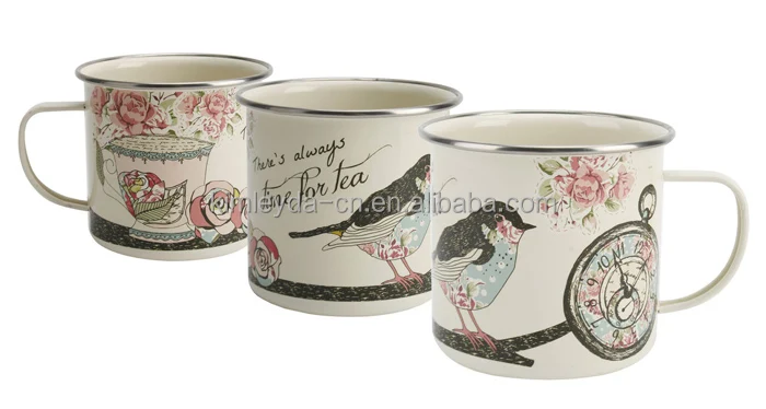 High Quality Bright Color Promotional Enamel Camping Mug