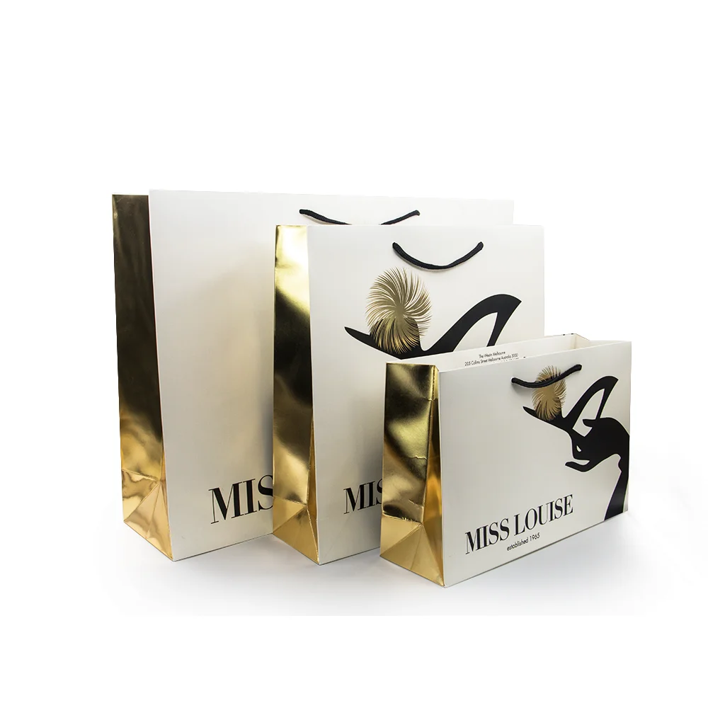 OEM Logo Luxury Brand Paper Bag Craft Paper Gift Bag Paper Shopping Bags For Sale