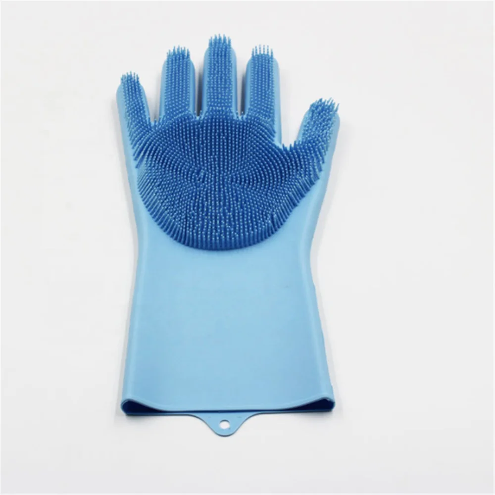 silicone washing Kitchen cleaning gloves with Non-slip heat-resistant and wear-resistant household gloves