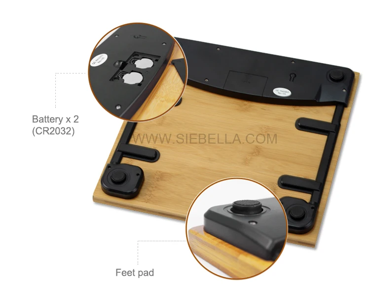 Bamboo hotel bathroom human body weight scale digital