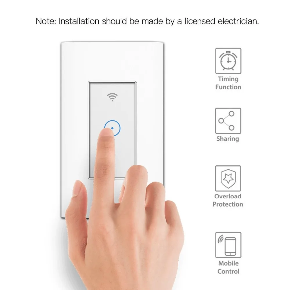 
APP Remote Control Wall Touch App WiFi Smart Home Light Wireless Switch for Amazon google home 