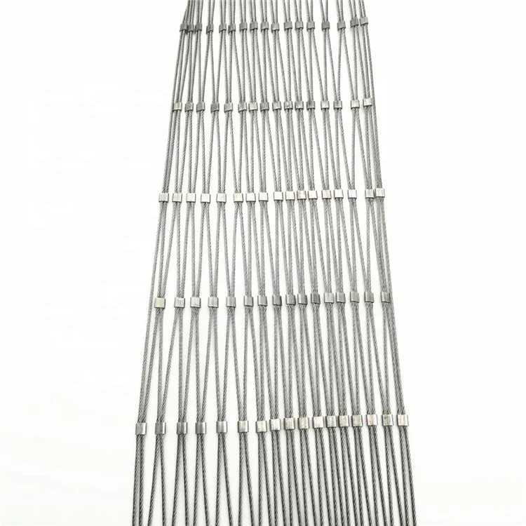 Flexible stainless steel 304 316 wire rope mesh net for garden fence