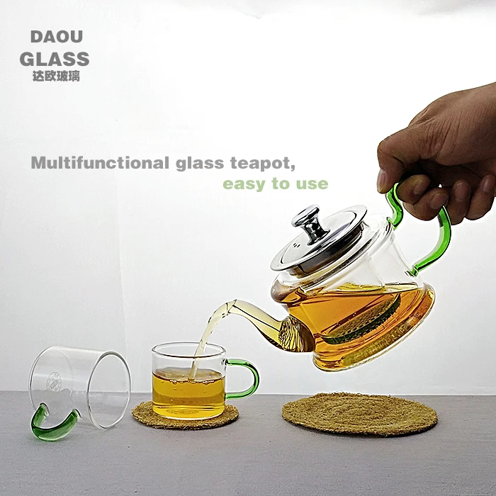 multifunctional teapot super transparent pear shaped heat-resistant glass pot 450ml easy to use