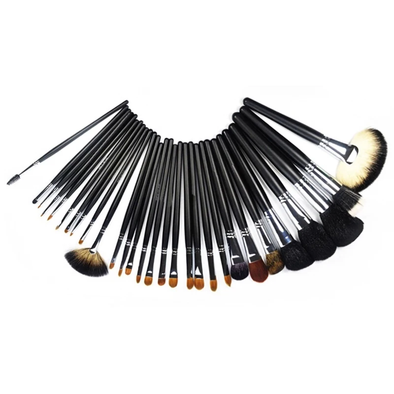 30 Pcs Premium Synthetic Foundation Blending Makeup Brush Set with Leather Travel case