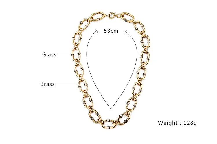 Punk Fashion Vintage Chain Alloy Collier Femme Summer Chunky Necklace