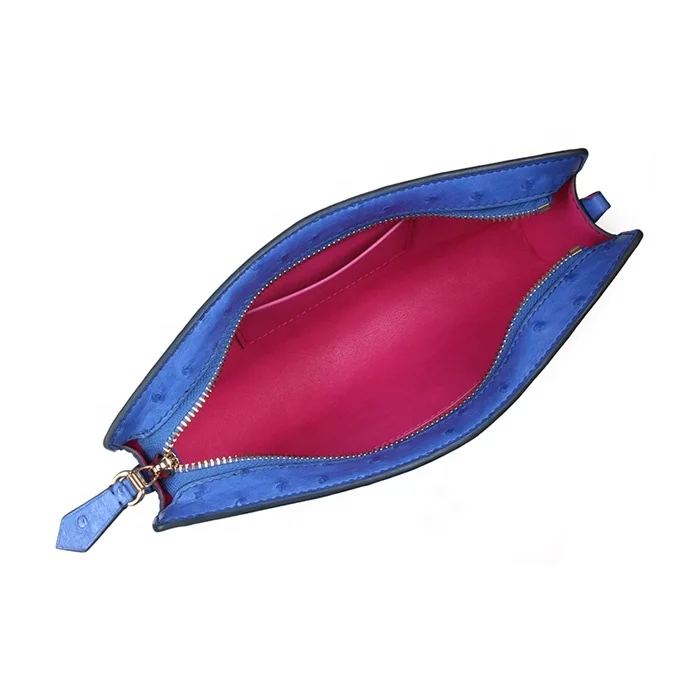 Wholesale designer fashion Ostrich Leather clutch bag for women, leather wallet