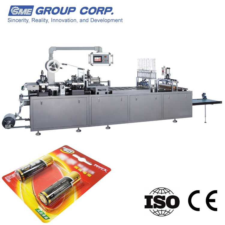 Automatic Plastic Blister thermoforming Packaging servo motor driving battery heat sealing packing machine