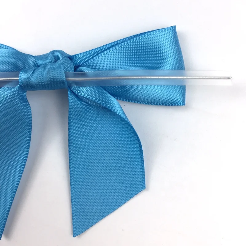 Factory Professional Make Gift Satin Ribbon Bow  With Wire Twist Tie