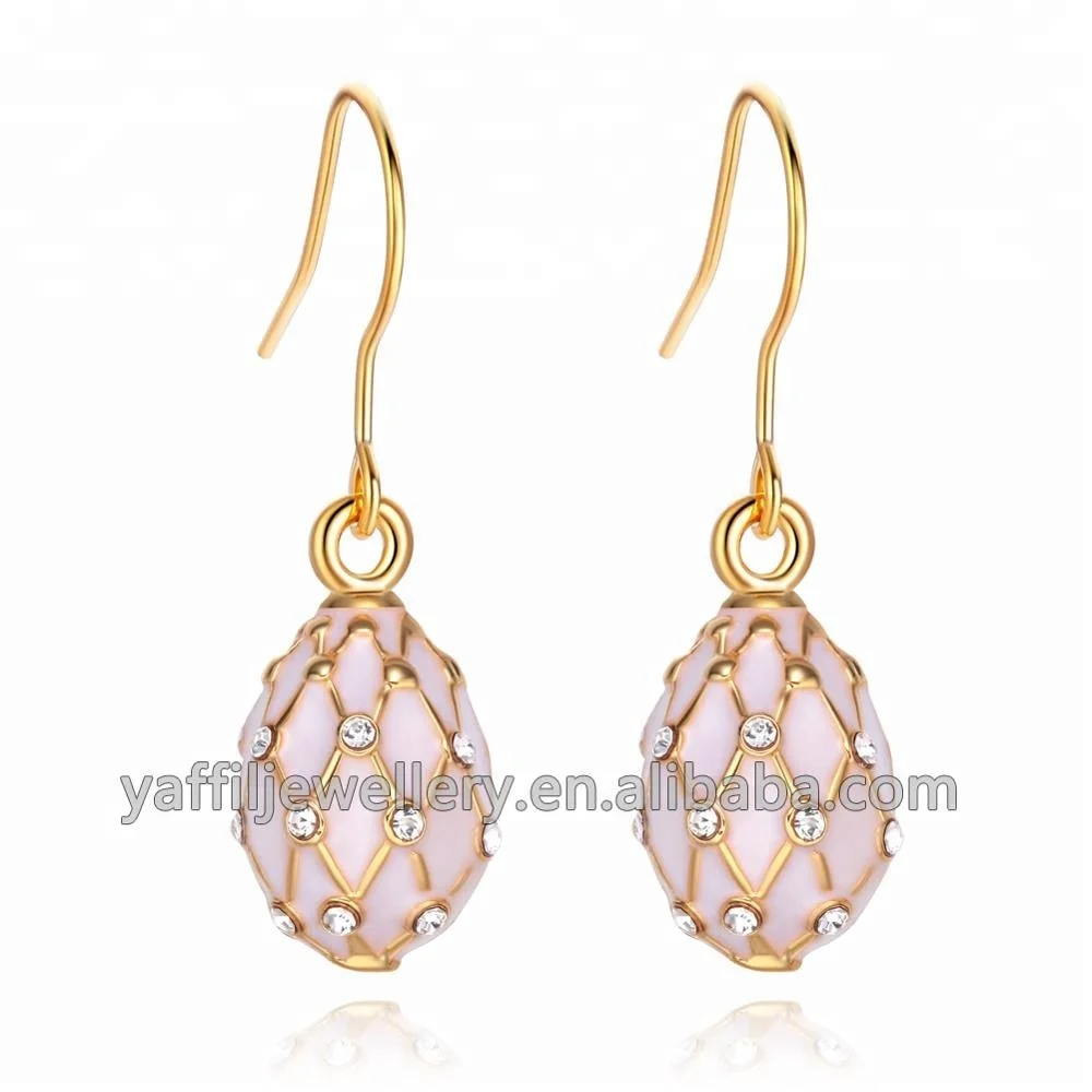 Enamel Egg Pendant Earring,Easter Egg Charm Earrings,faberge egg dangling earring with 925 sterling silver hooks