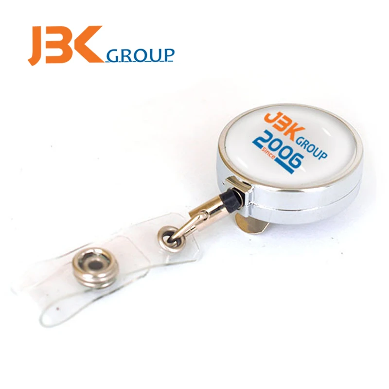 Eposying логотип 32 мм металлический id бейдж катушка выдвижной с кольцом для ключей для рекламы