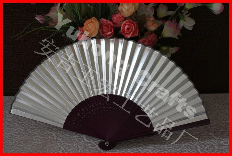 
Japanese Gold and silver color bamboo paper fan promotionally 