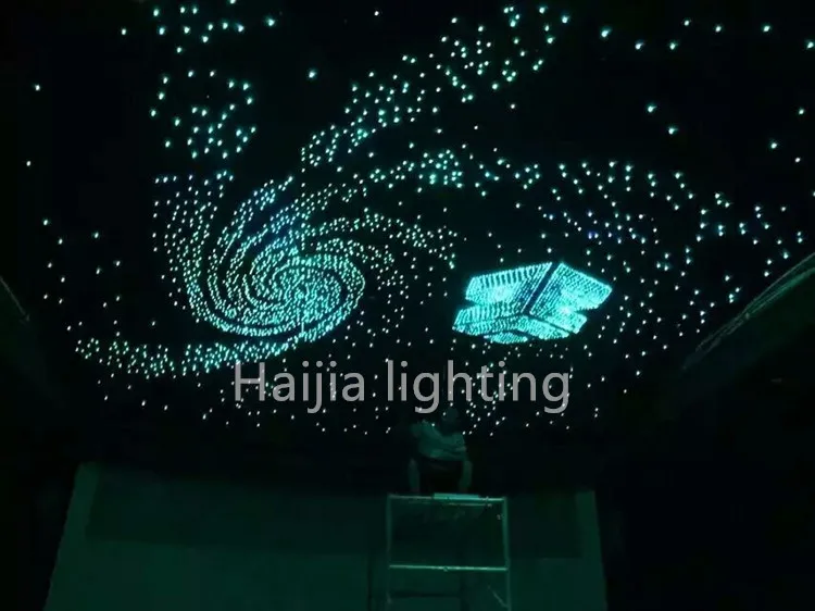 factory customization shape effetc and function led colorful fiber optic 3d moon twinkle and shooting star ceiling light
