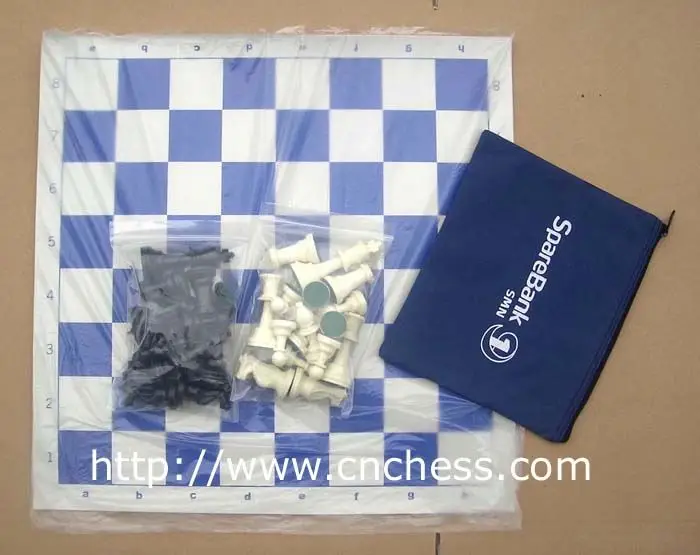 international chess game set with custom printing logo on the chess board and chess bag