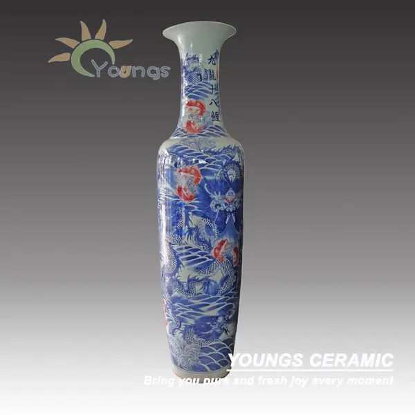 China Large Ceramic Vases Dragon Pattern 71'H