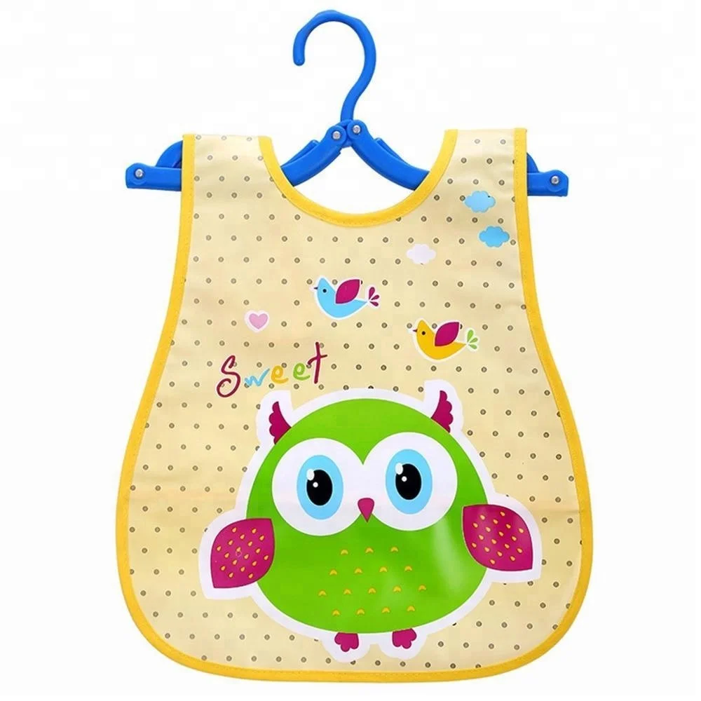 Soft vinyl Newst Waterproof Cartoon Feeding Fashion children promotional baby bibs