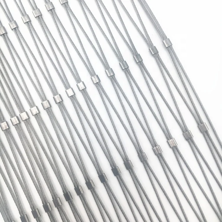 Stainless Steel Wire Rope Safety Fence Mesh  For Zoo Aviary Bird Parrot Green Wall Balustrade