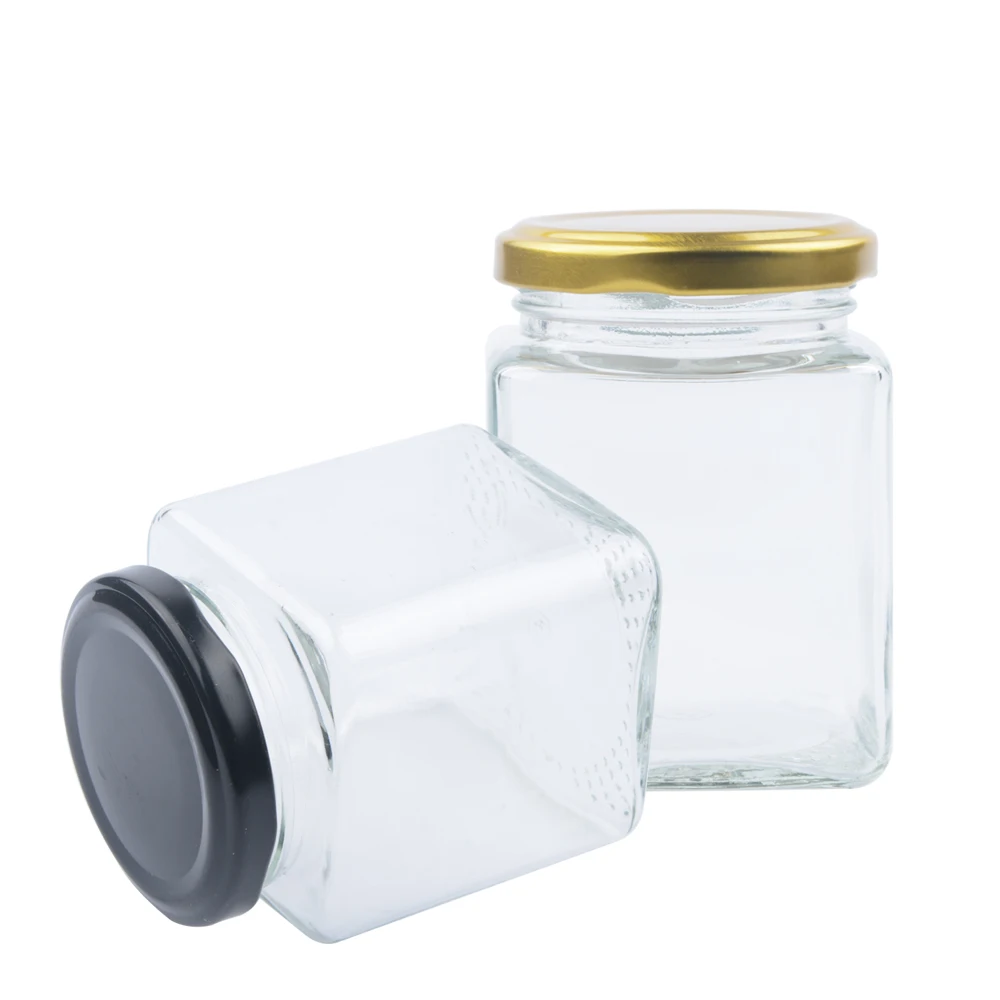 
200ml Square Food Glass Storage Jar for jam honey sauce 