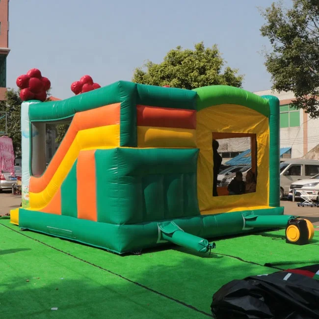 
Commercial cheap indoor jungle bouncy house carton inflatable castle with slide kids bounce house For kids and adult 