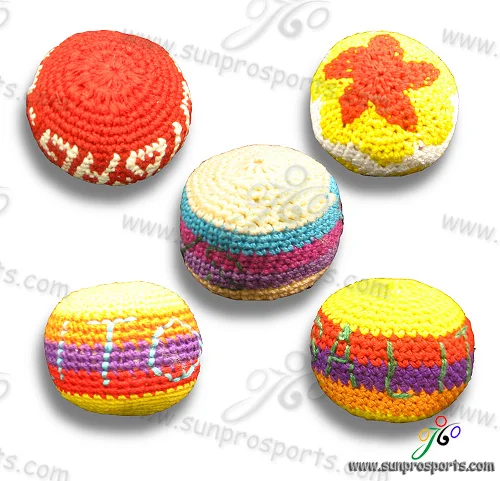 2021 New Wholesale logo printed bulk suede woven footbag hacky sacks balls for promotion